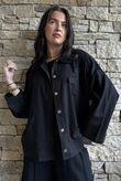Hippie Shake Linen Blend Shirt Jacket Black